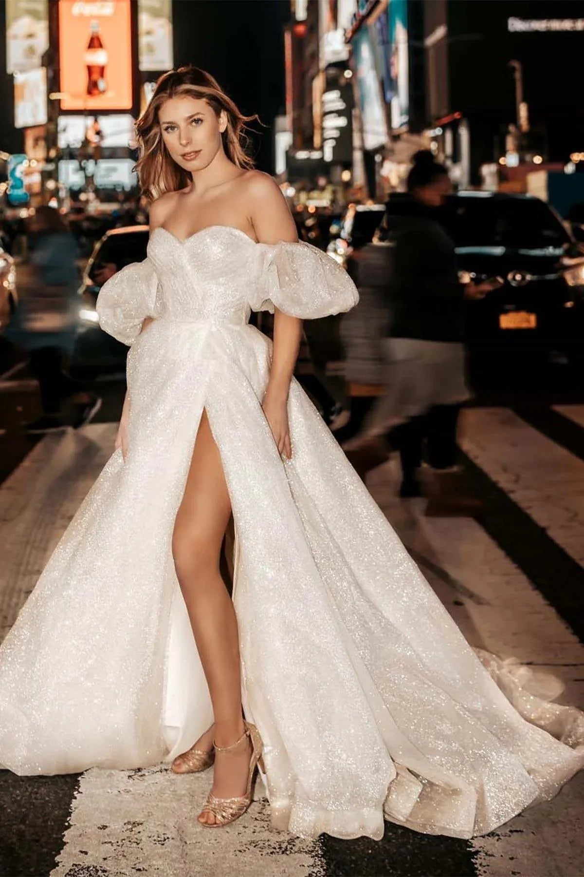 Cole Balon Kol Modern A Kesim Elbise Gelinlik - Mediha Cambaz Bridal