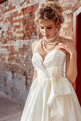 Craft Sade Saten Straplez A Kesim Gelinlik - Mediha Cambaz Bridal