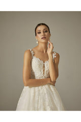 Dania Kolsuz Fransız Dantel Prenses Gelinlik - Mediha Cambaz Bridal