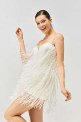 Danza Boncuk Püsküllü Mini After Party Elbise - Mediha Cambaz Bridal