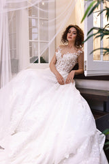 Davi Üç Boyut Dantelli V Yaka Prenses Model Gelinlik - Mediha Cambaz Bridal