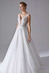 Diamonds 23 Dantelli Dekolteli A Kesim Gelinlik - Mediha Cambaz Bridal