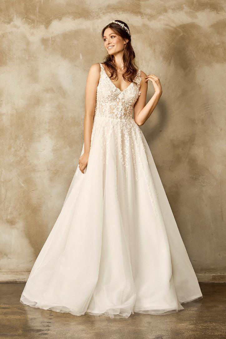 Diamonds Dantelli Dekolteli A Kesim Gelinlik - Mediha Cambaz Bridal