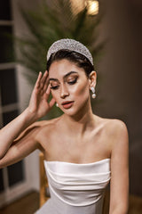 Disa Zirkon Taşlı Prenses Gelin Tacı - Mediha Cambaz Bridal