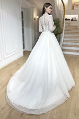 Doskin File Dantel Uzun Kollu A Kesim Gelinlik - Mediha Cambaz Bridal