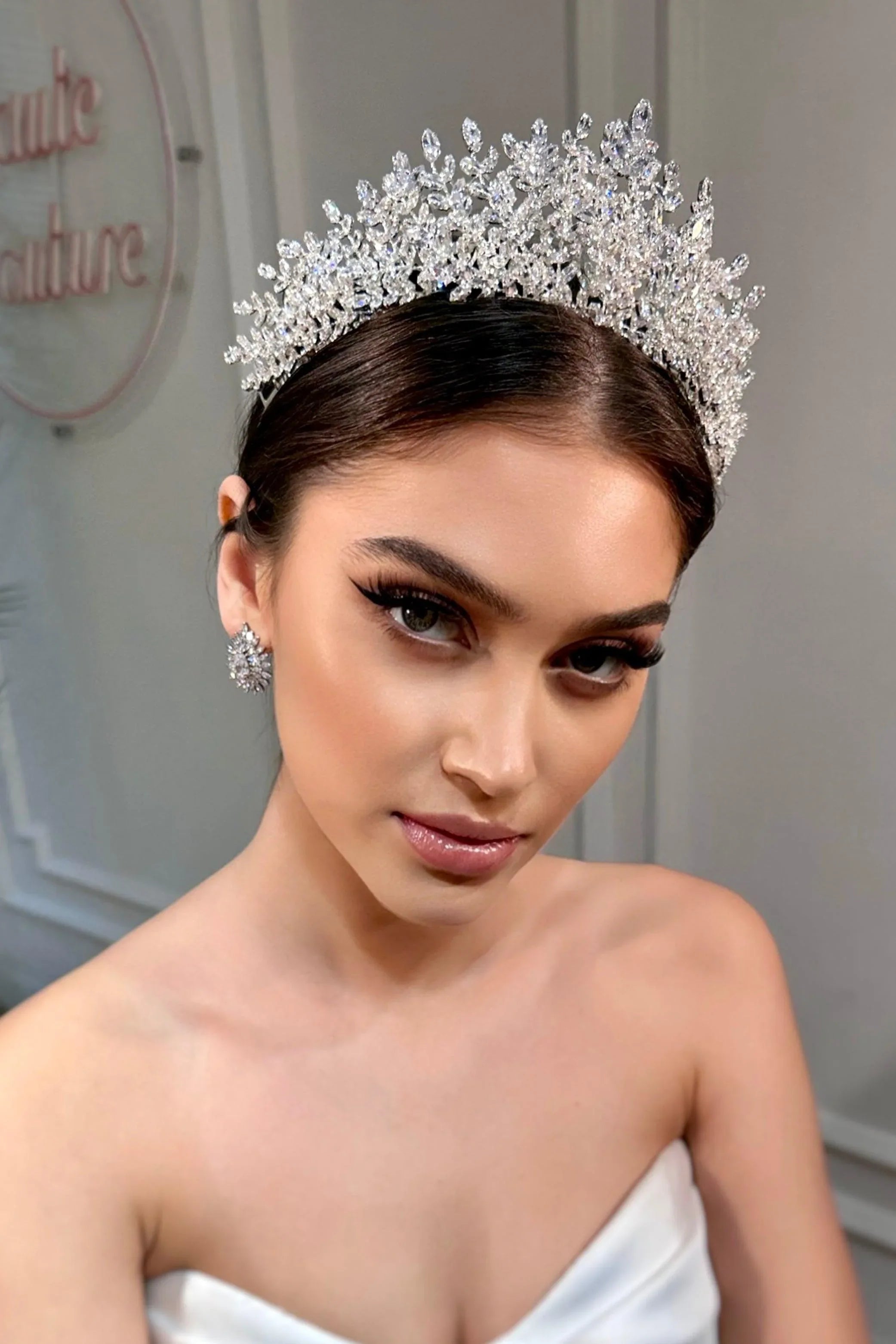 Edita Zirkon Taşlı Gelin Tacı - Mediha Cambaz Bridal