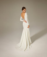 Ela Saten Sade Düz Kesim Nikah Gelinlik - Mediha Cambaz Bridal