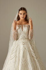 Eleanor Taşlı Kasnak Prenses Model Gelinlik - Mediha Cambaz Bridal