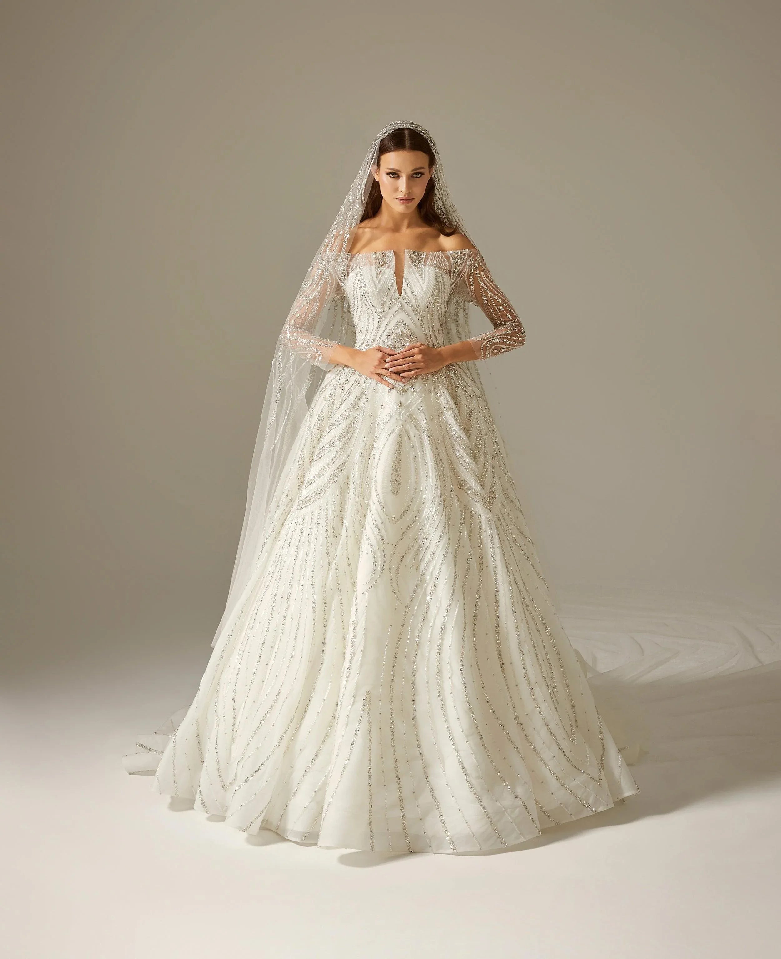 Eleanor Taşlı Kasnak Prenses Model Gelinlik - Mediha Cambaz Bridal