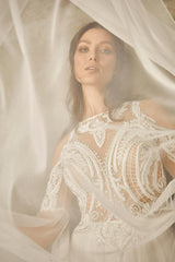 Elegant Şifon Sade Helen Düz Kesim Gelinlik - Mediha Cambaz Bridal