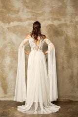 Elegant Şifon Sade Helen Düz Kesim Gelinlik - Mediha Cambaz Bridal