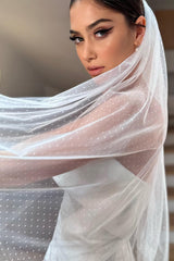 Elia Kırık Beyaz Puantiyeli Vintage Kısa Hayal Tül Duvak - Mediha Cambaz Bridal