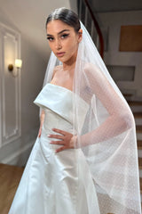 Elia Kırık Beyaz Puantiyeli Vintage Kısa Hayal Tül Duvak - Mediha Cambaz Bridal