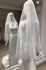 Elia Kırık Beyaz Puantiyeli Vintage Kısa Hayal Tül Duvak - Mediha Cambaz Bridal