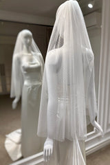 Elia Kırık Beyaz Puantiyeli Vintage Kısa Hayal Tül Duvak - Mediha Cambaz Bridal