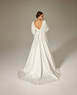 Ella Gigot Kol Saten Sade A Kesim Gelinlik - Mediha Cambaz Bridal