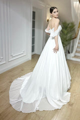 Ellen Drapeli Düşük Kollu Şifon Helen Gelinlik - Mediha Cambaz Bridal