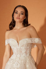 Emily Üç Boyutlu Dantel A Kesim Gelinlik - Mediha Cambaz Bridal