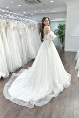 Erin Düşük Balon Kollu A Kesim Gelinlik - Mediha Cambaz Bridal