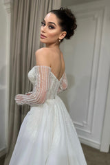 Esther Dantel İki Parça Düz Kesim Gelinlik - Mediha Cambaz Bridal