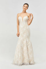 Even İnce Askılı Fransız Dantel Balık Gelinlik - Mediha Cambaz Bridal