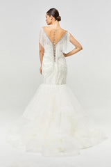 Excellent Boncuk Püskül Detaylı Balık Gelinlik - Mediha Cambaz Bridal