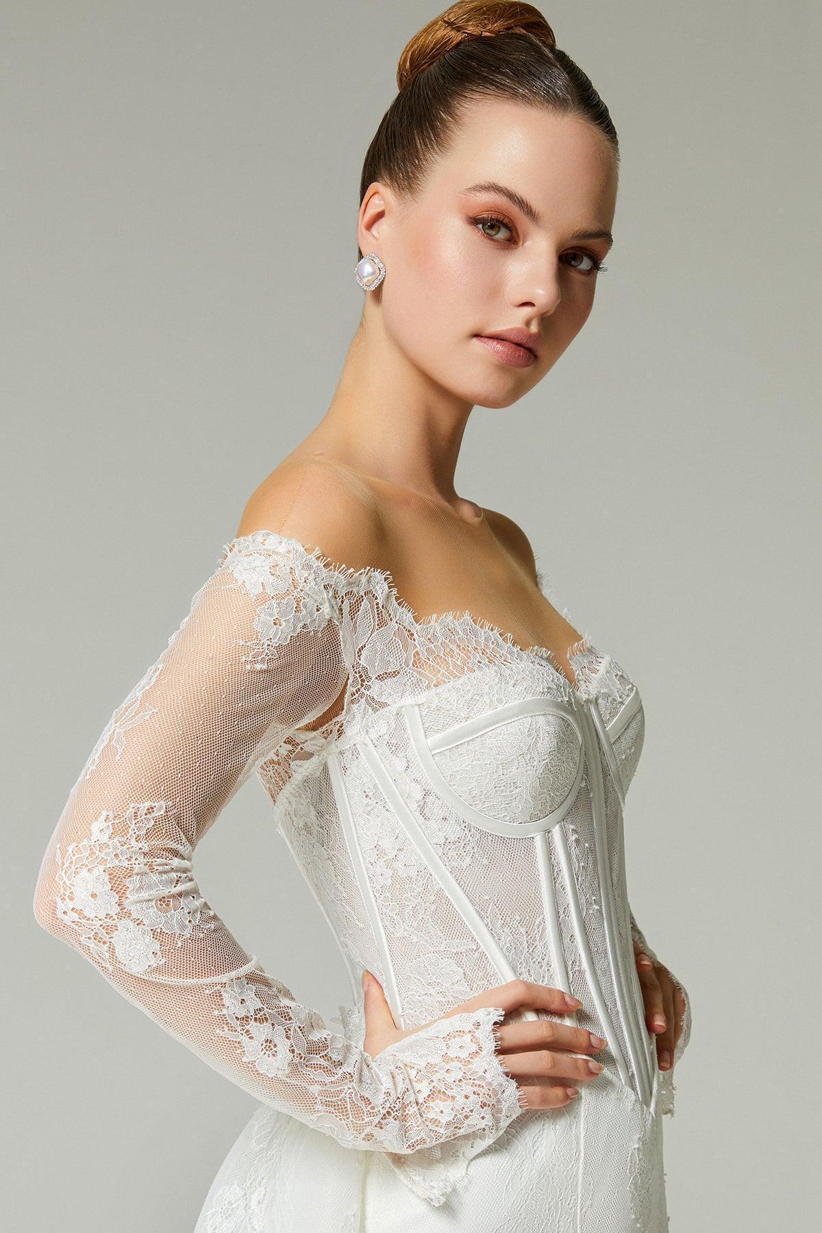 Fauna Fransız Dantelli İki Parça Balık Gelinlik - Mediha Cambaz Bridal