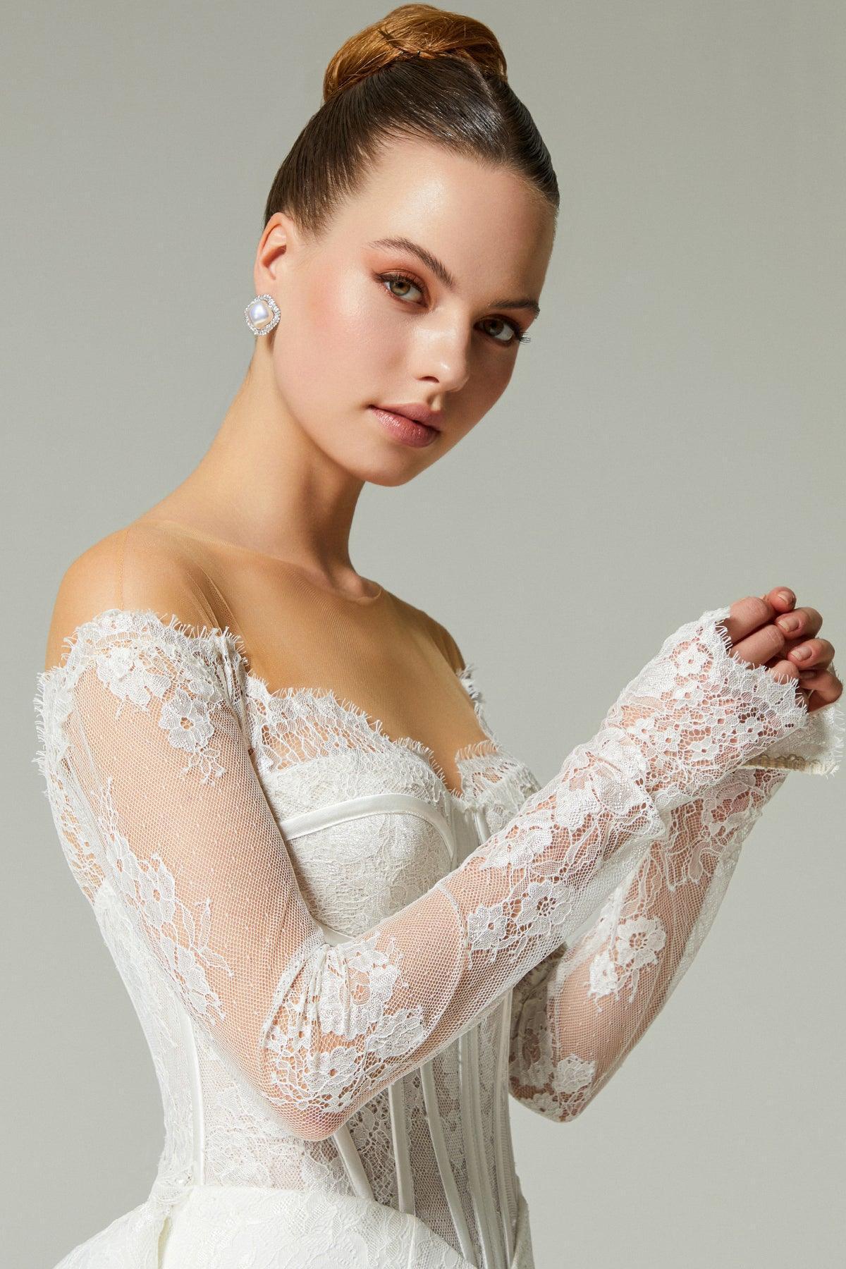 Fauna Fransız Dantelli İki Parça Balık Gelinlik - Mediha Cambaz Bridal
