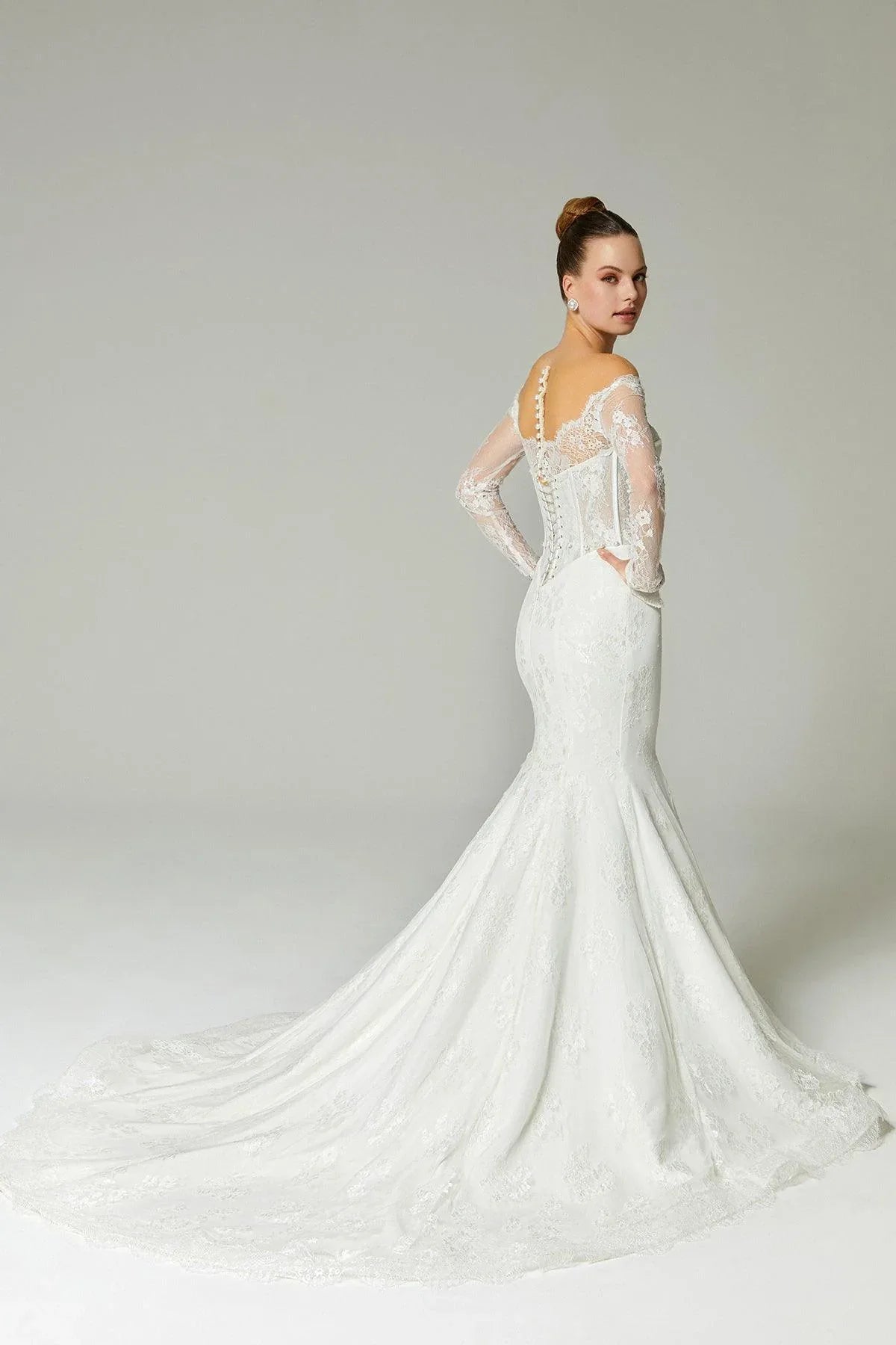 Fauna Fransız Dantelli İki Parça Balık Gelinlik - Mediha Cambaz Bridal