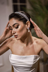 Faylinn Başak Zirkon Taşlı Zarif Gelin Saç Aksesuarı - Mediha Cambaz Bridal