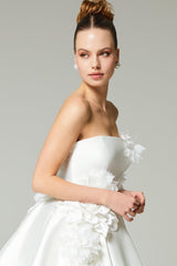 Fiona Çiçek Aplikleli Straplez Prenses Gelinlik - Mediha Cambaz Bridal