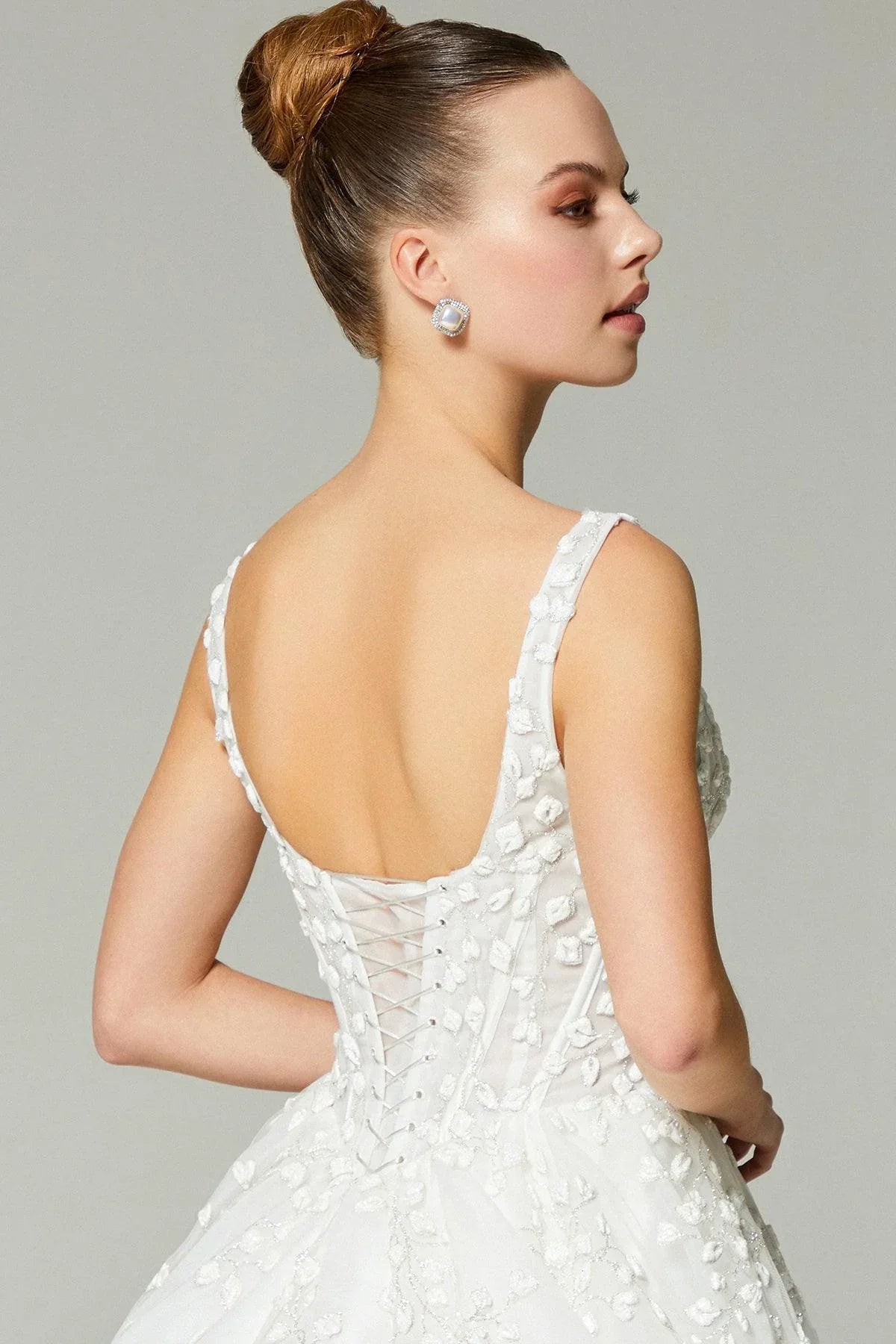Firenze Üç Boyut Dantelli A Kesim Gelinlik - Mediha Cambaz Bridal