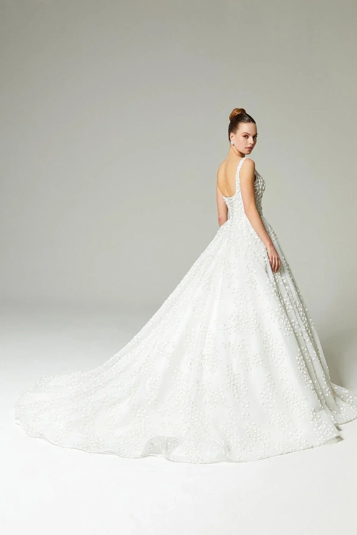 Firenze Üç Boyut Dantelli A Kesim Gelinlik - Mediha Cambaz Bridal
