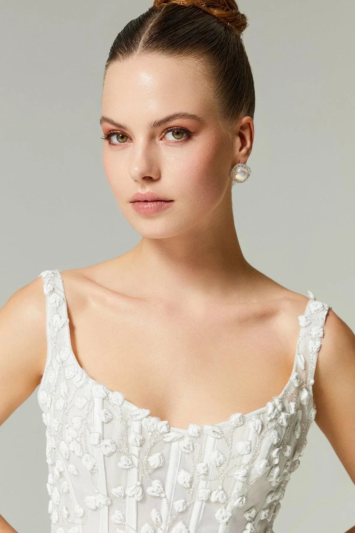 Firenze Üç Boyut Dantelli A Kesim Gelinlik - Mediha Cambaz Bridal