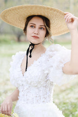 Flora Balon Kol Çiçekli A Kesim Gelinlik - Mediha Cambaz Bridal