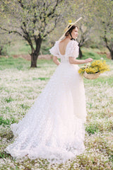 Flora Balon Kol Çiçekli A Kesim Gelinlik - Mediha Cambaz Bridal