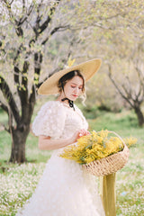 Flora Balon Kol Çiçekli A Kesim Gelinlik - Mediha Cambaz Bridal