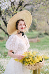 Flora Balon Kol Çiçekli A Kesim Gelinlik - Mediha Cambaz Bridal