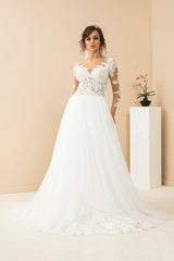 Fragile Tül Dantel Sade A Kesim Gelinlik - Mediha Cambaz Bridal