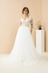 Fragile Tül Dantel Sade A Kesim Gelinlik - Mediha Cambaz Bridal