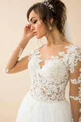 Fragile Tül Dantel Sade A Kesim Gelinlik - Mediha Cambaz Bridal