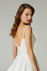 Frida Etek Uçları Dantel İşlemeli A Kesim Gelinlik - Mediha Cambaz Bridal