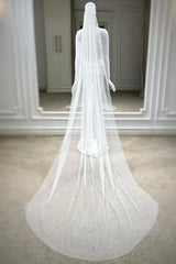 Galea Kırık Beyaz Puantiyeli Vintage Uzun Hayal Tül Duvak - Mediha Cambaz Bridal