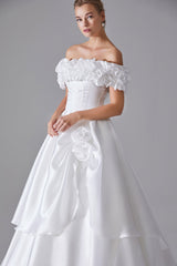 Gatsby Kayık Yaka Saten A Kesim Gelinlik - Mediha Cambaz Bridal