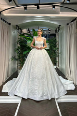 Gayla Otriş Detaylı Saten Prenses Model Gelinlik - Mediha Cambaz Bridal