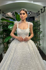 Gayla Otriş Detaylı Saten Prenses Model Gelinlik - Mediha Cambaz Bridal