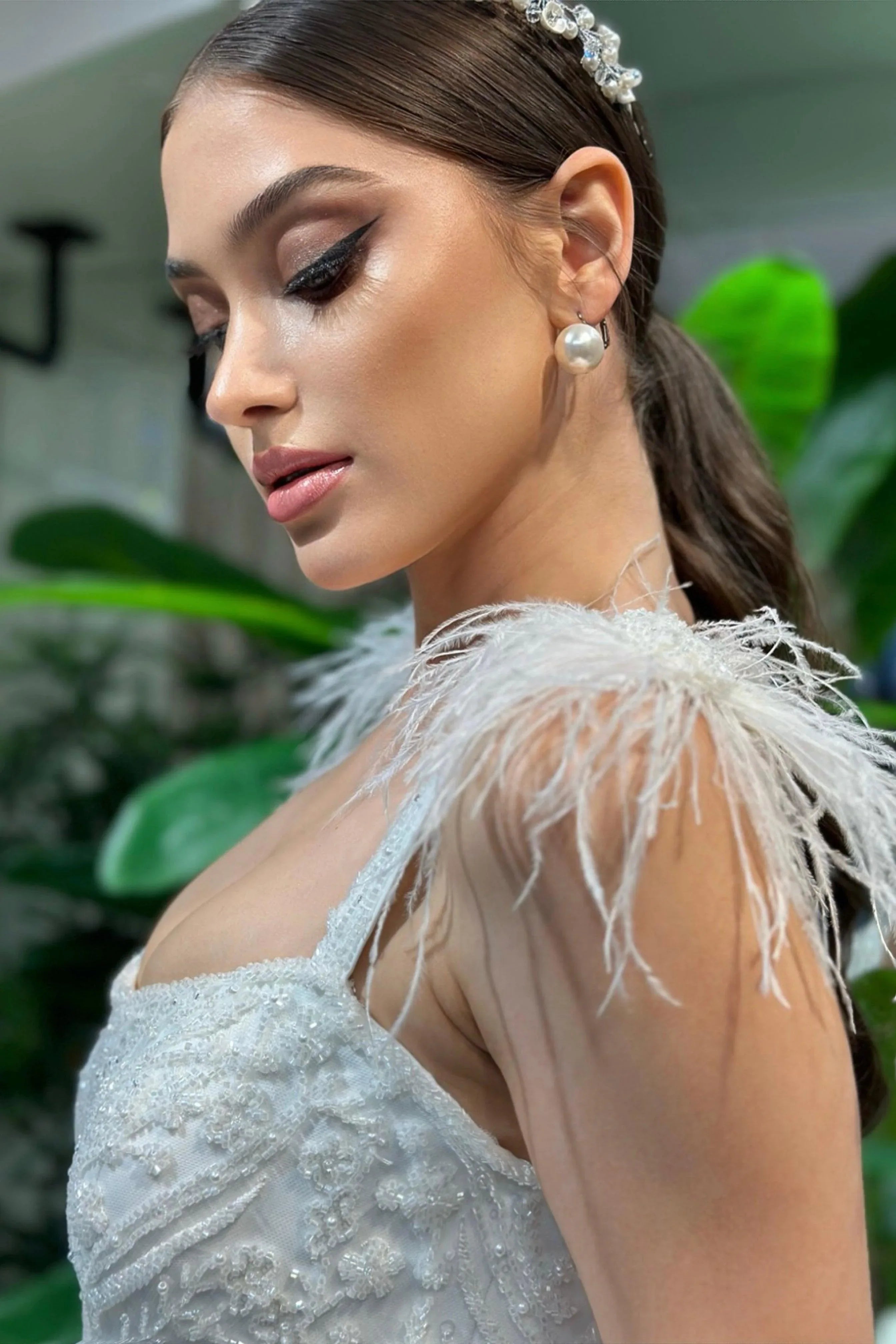 Gayla Otriş Detaylı Saten Prenses Model Gelinlik - Mediha Cambaz Bridal