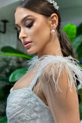 Gayla Otriş Detaylı Saten Prenses Model Gelinlik - Mediha Cambaz Bridal