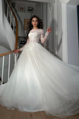 Halona İpek Tül Madonna Yaka A Kesim Gelinlik - Mediha Cambaz Bridal