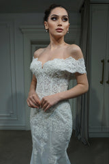 Harriet Dantelli Madonna Yaka Balık Gelinlik - Mediha Cambaz Bridal